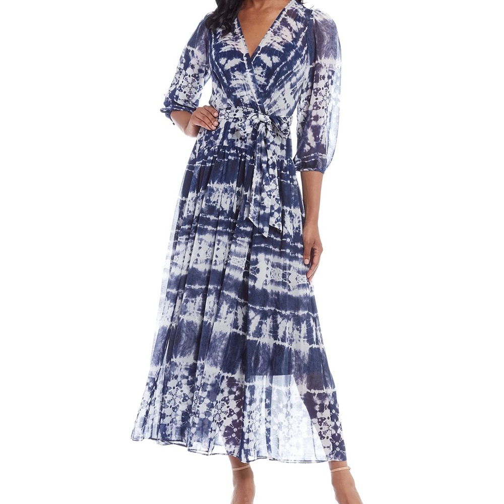 Calvin Klein Plus Size Tie Dye Wrap Dress